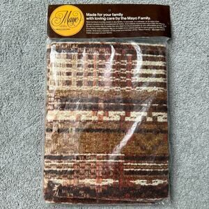 Vintage Mayo upholstery fabric - NOS - New - 1/4 yard - brown - orange - NEW